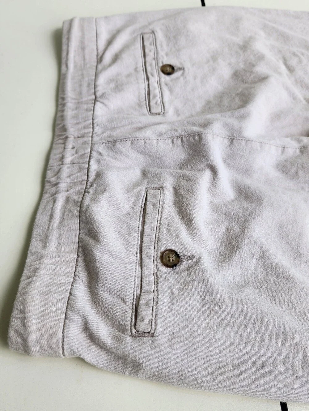 Old Navy Mens M Beige Linen Blend Drawstring Pants 28 Inseam Coastal Resort
